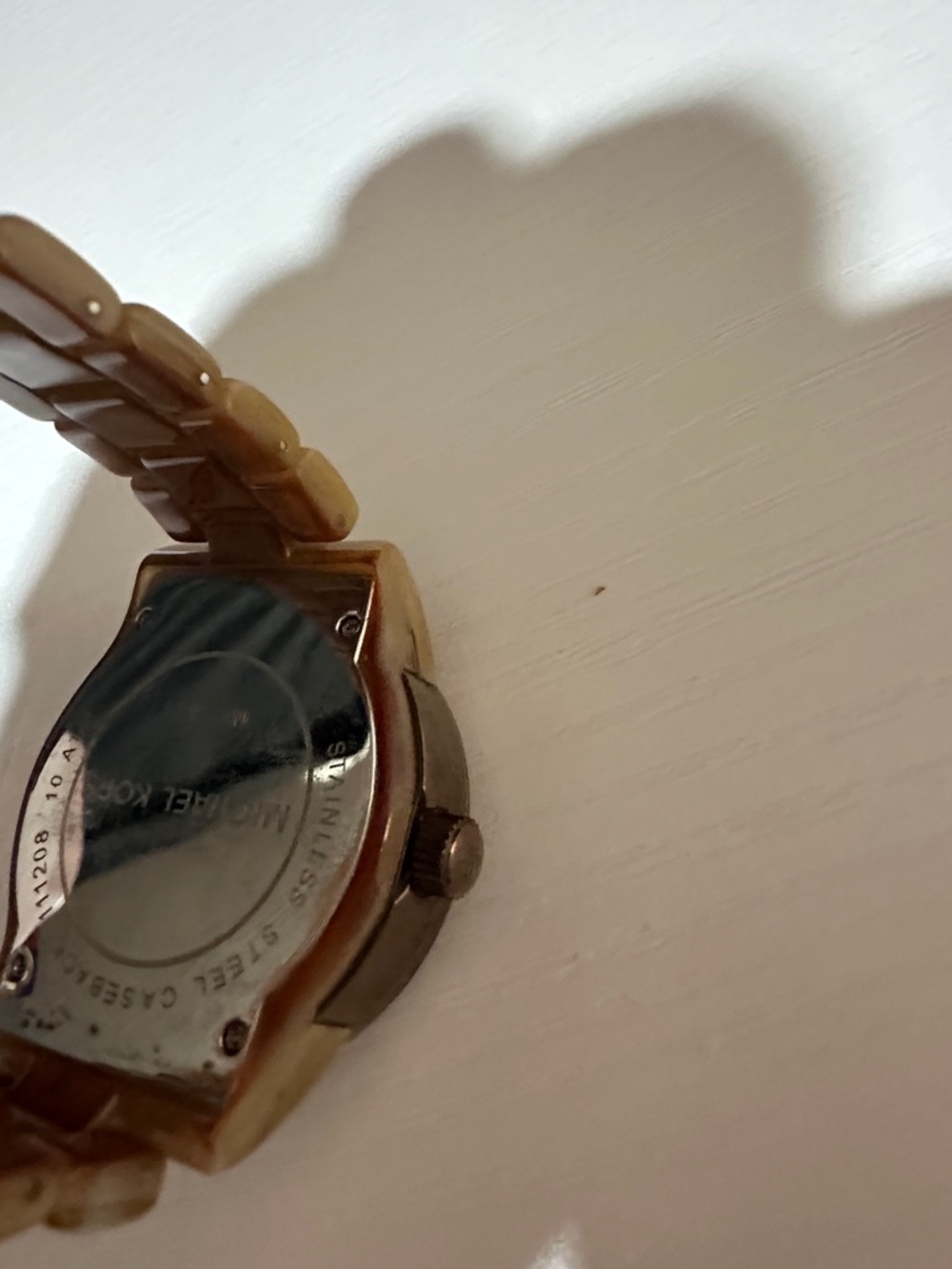 Michael Kors Gold and Cream Resin Bracelet Watch - Picture 6 of 10